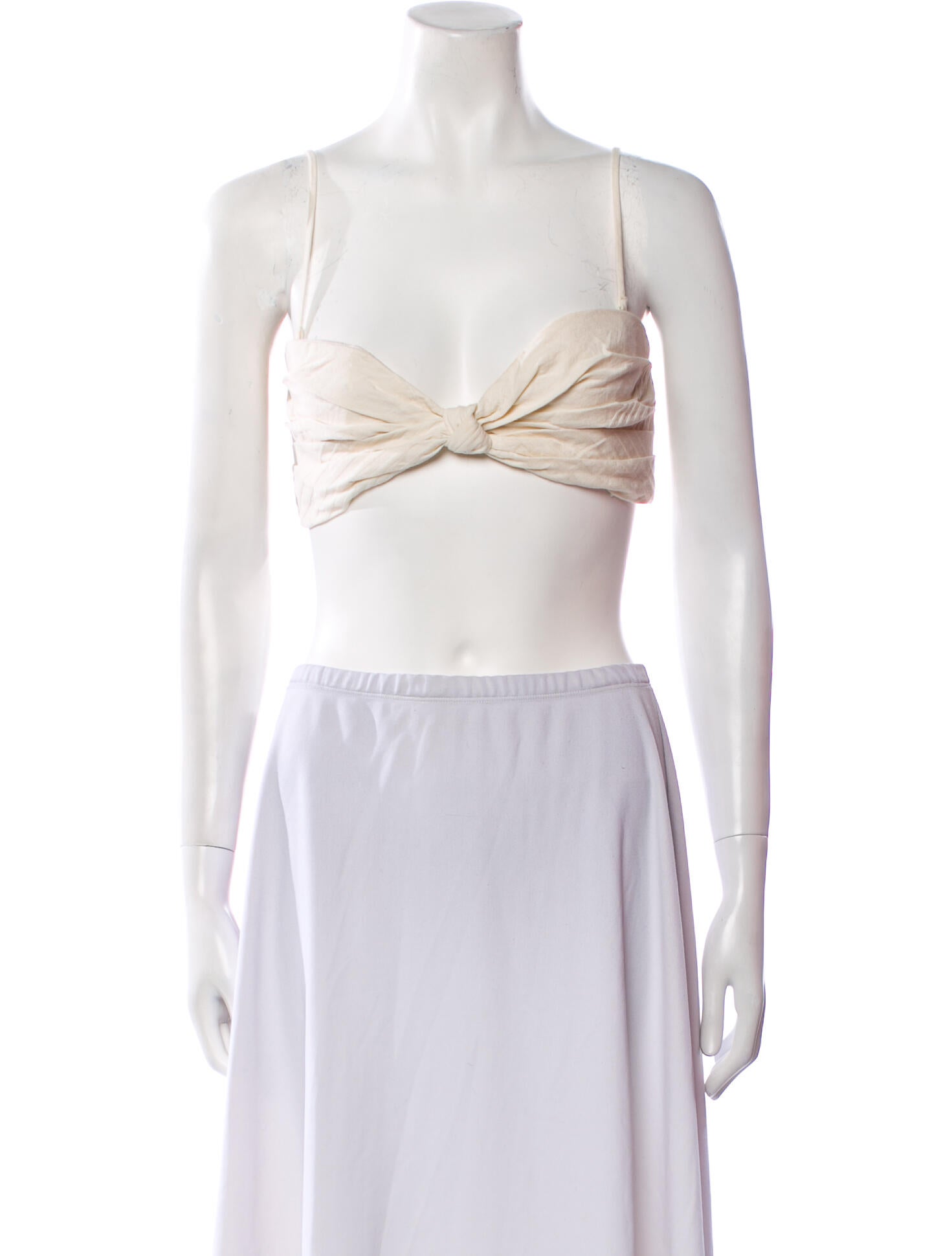 Johanna Ortiz Square Neckline Sleeveless Crop Top