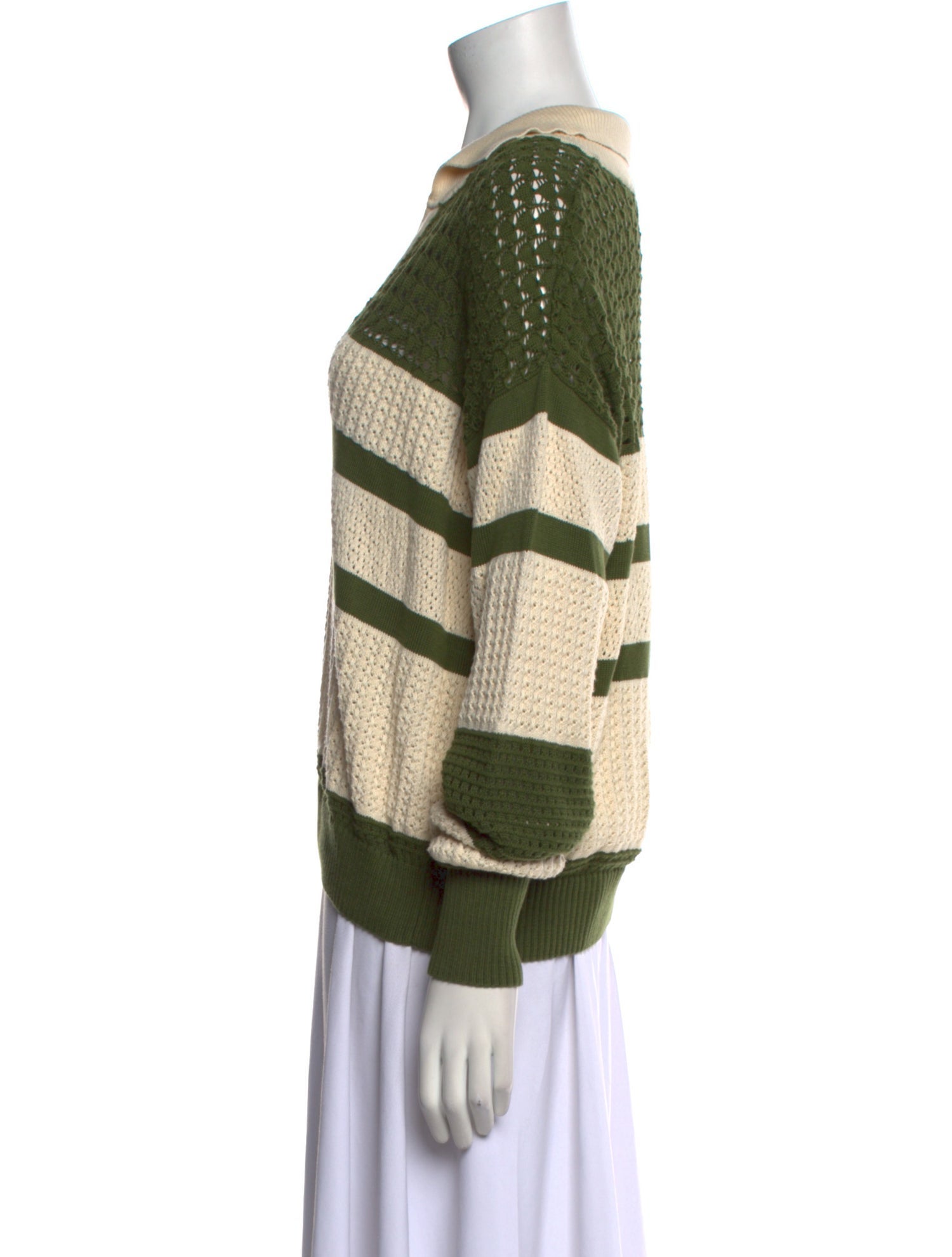 Johanna Ortiz Striped V-Neck Sweater