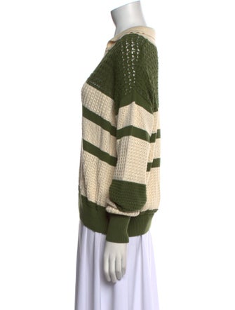 Johanna Ortiz Striped V-Neck Sweater