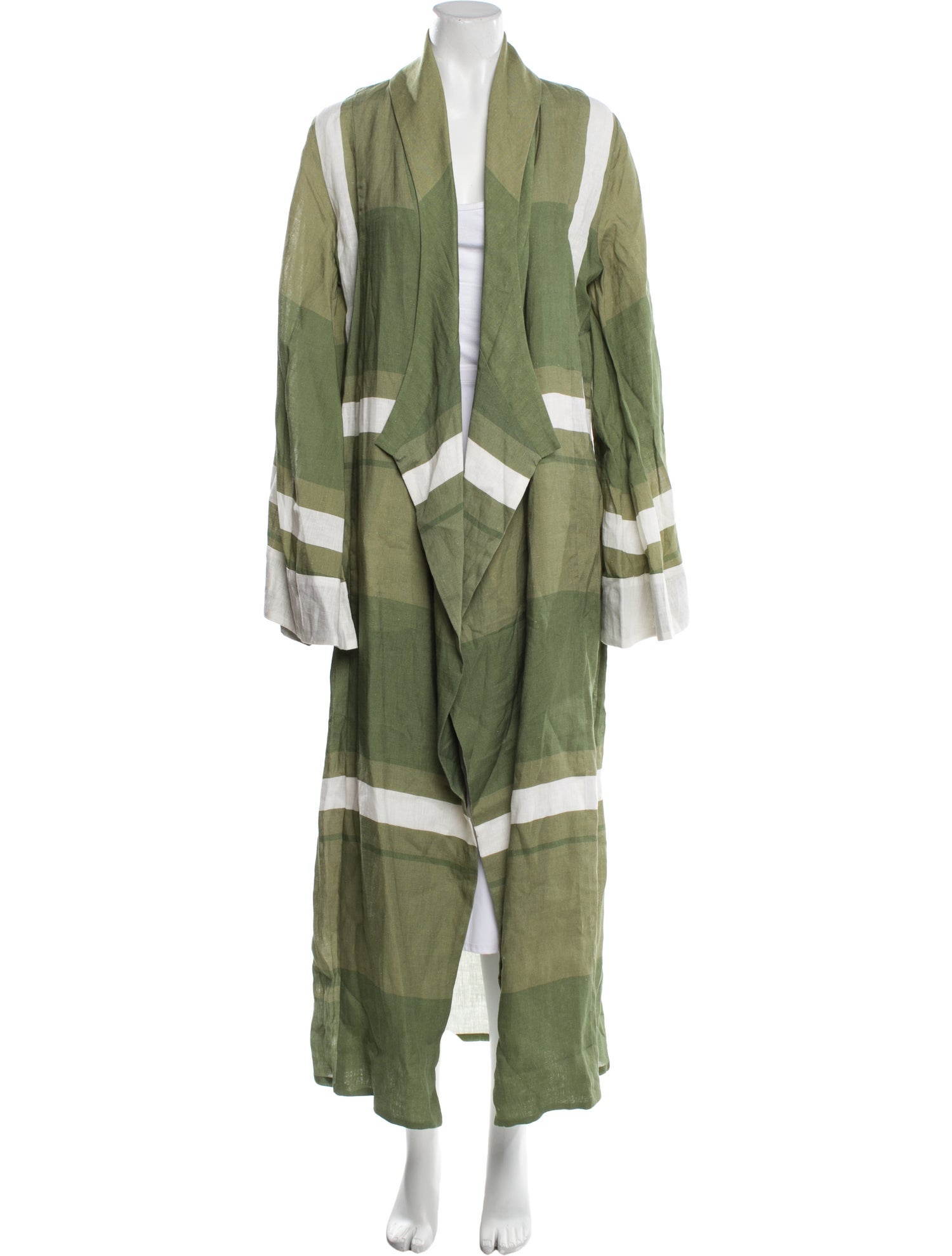 Johanna Ortiz Linen Striped Coat