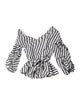 Johanna Ortiz Striped V-Neck Crop Top