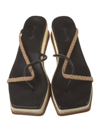 Johanna Ortiz Leather Braided Accents Espadrilles