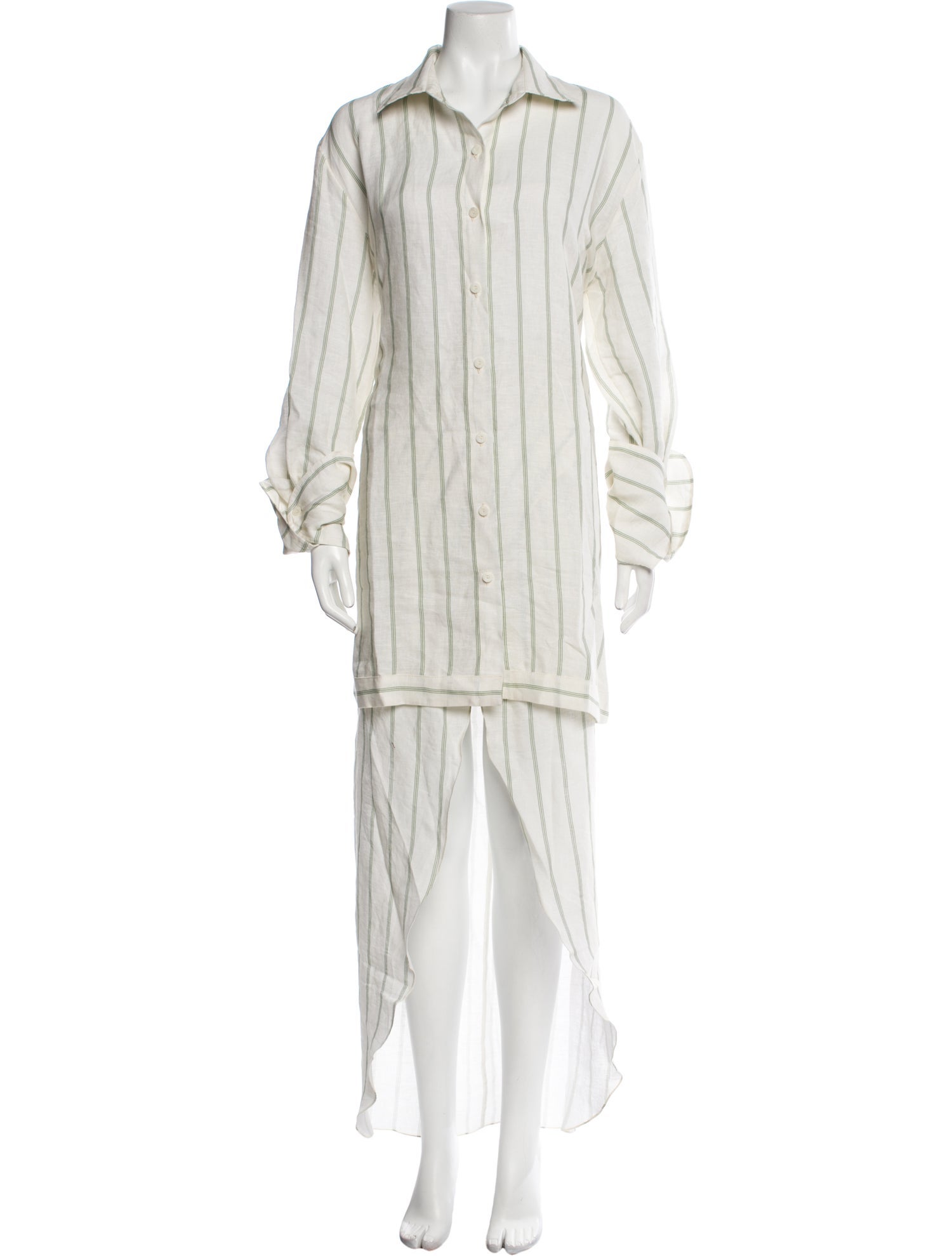 Johanna Ortiz Linen Striped Skirt Set