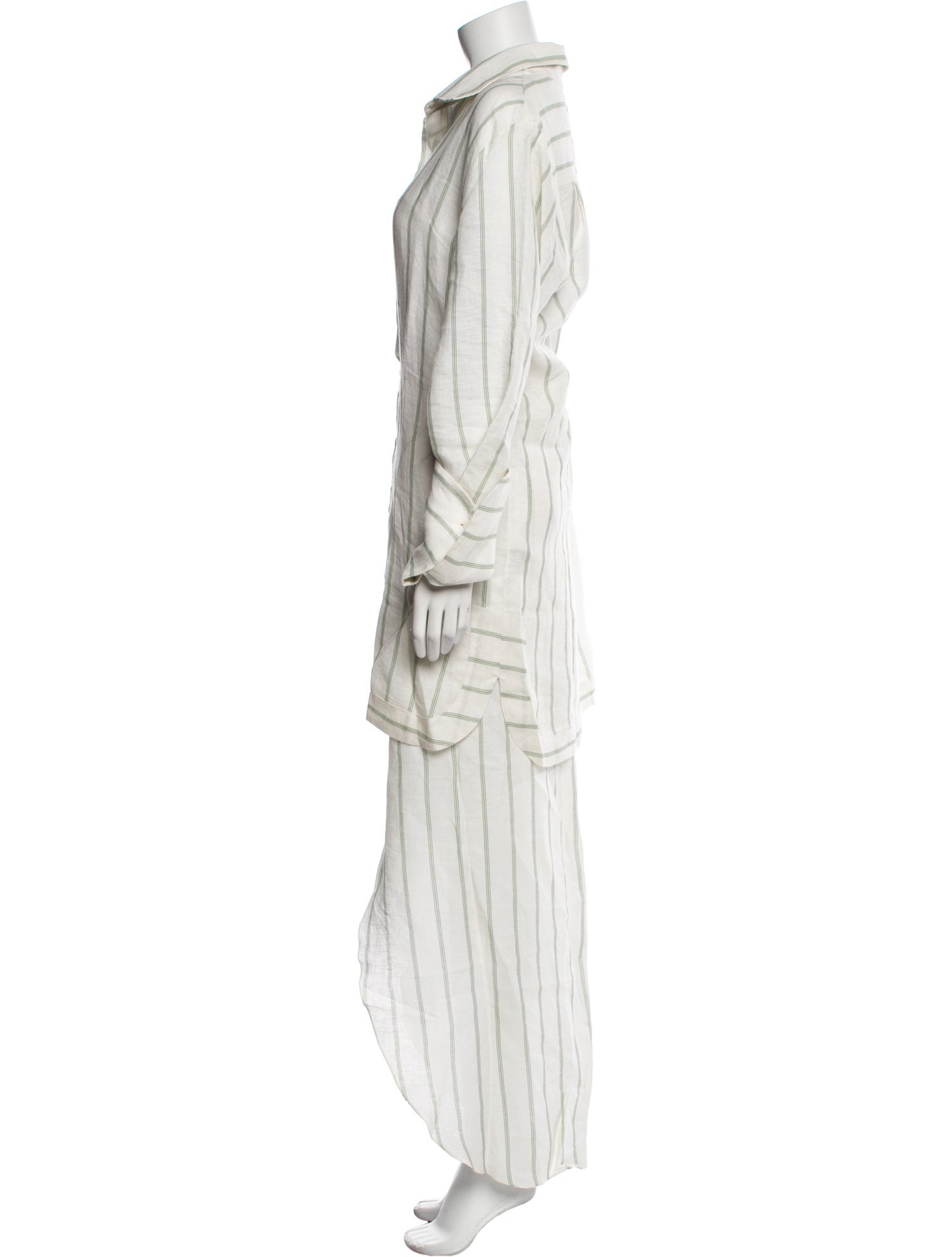 Johanna Ortiz Linen Striped Skirt Set