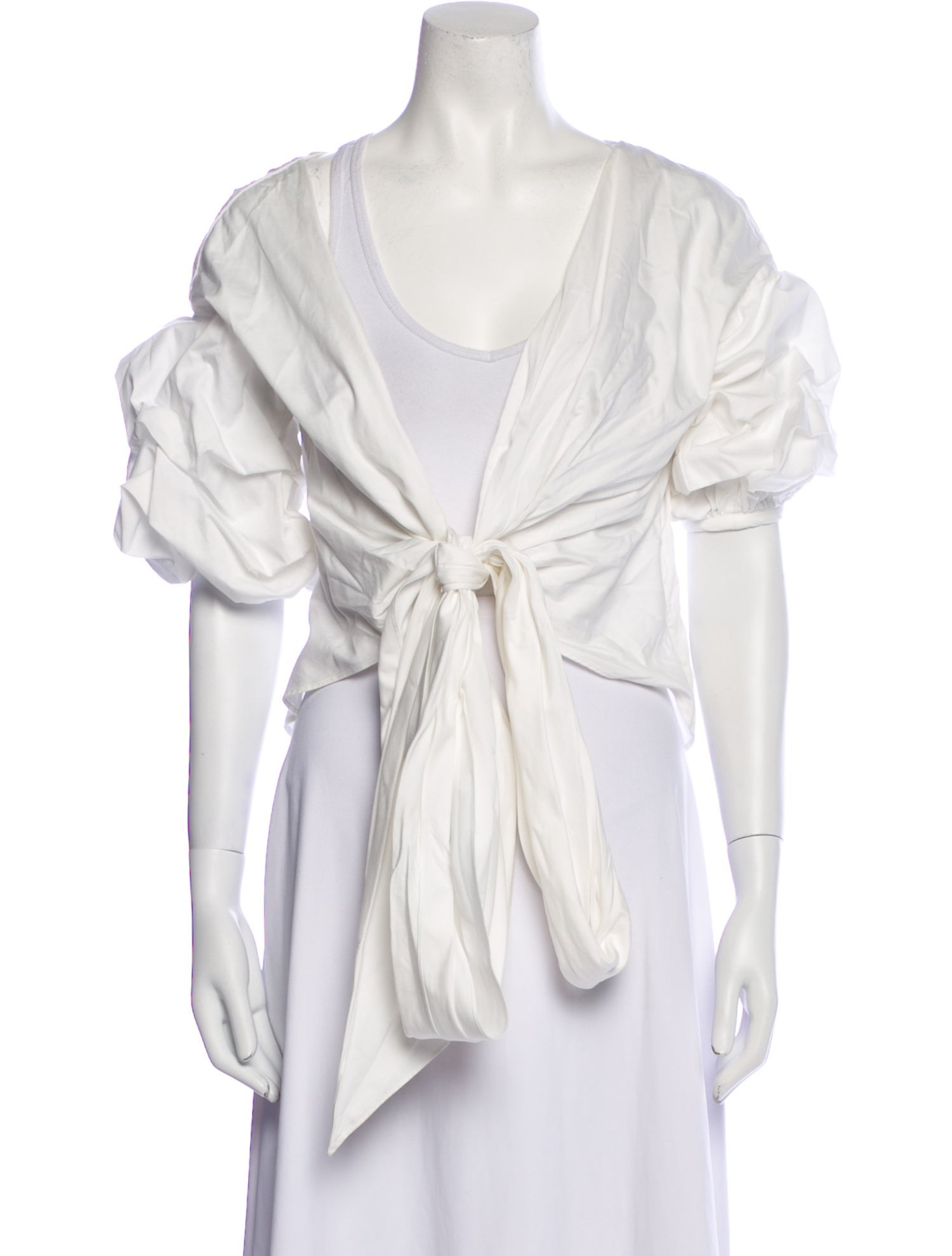 Johanna Ortiz V-Neck Short Sleeve Crop Top