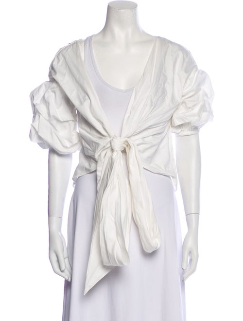 Johanna Ortiz V-Neck Short Sleeve Crop Top