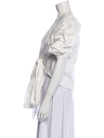 Johanna Ortiz V-Neck Short Sleeve Crop Top