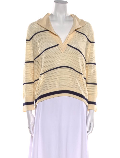 Johanna Ortiz Striped V-Neck Sweatshirt