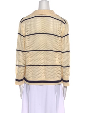 Johanna Ortiz Striped V-Neck Sweatshirt