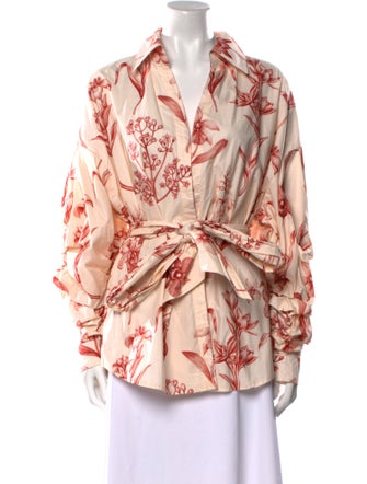 Johanna Ortiz Floral Print Long Sleeve Blouse
