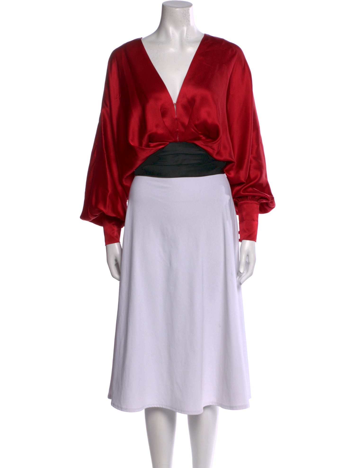 Johanna Ortiz Silk V-Neck Crop Top