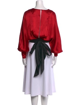 Johanna Ortiz Silk V-Neck Crop Top