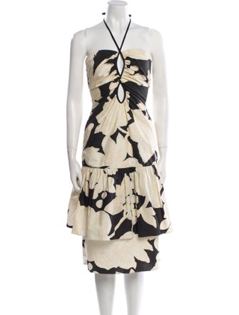 Johanna Ortiz Floral Print Midi Length Dress