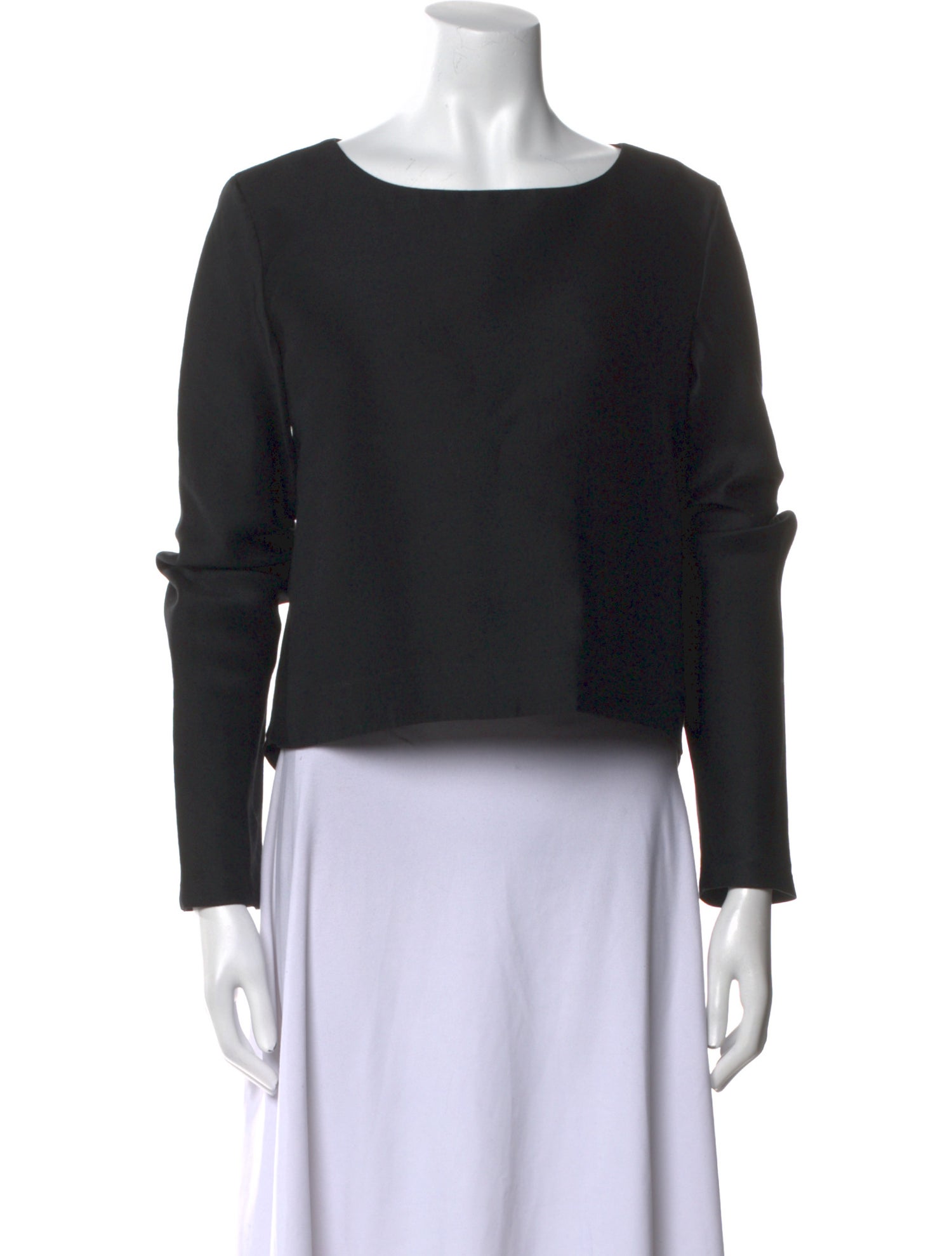 Johanna Ortiz Scoop Neck Long Sleeve Crop Top