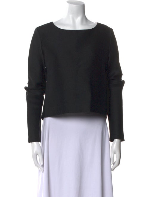 Johanna Ortiz Scoop Neck Long Sleeve Crop Top