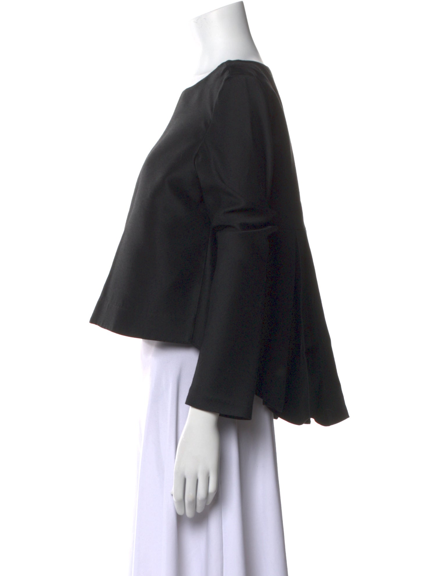 Johanna Ortiz Scoop Neck Long Sleeve Crop Top