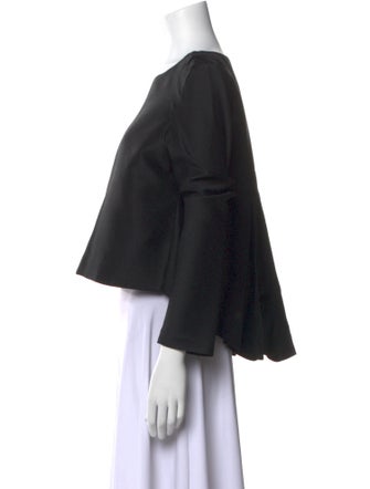 Johanna Ortiz Scoop Neck Long Sleeve Crop Top