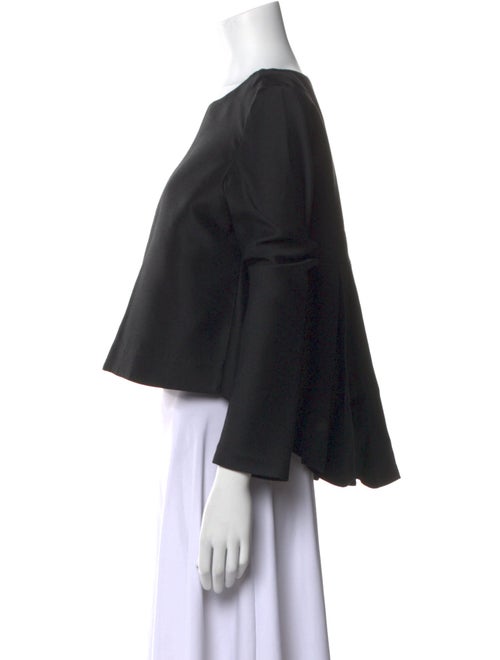 Johanna Ortiz Scoop Neck Long Sleeve Crop Top