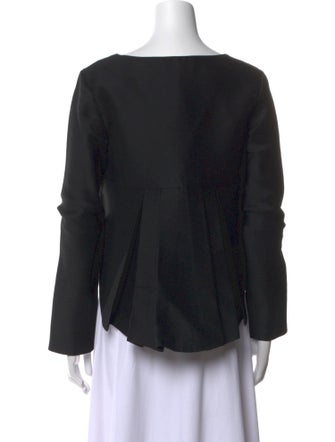 Johanna Ortiz Scoop Neck Long Sleeve Crop Top