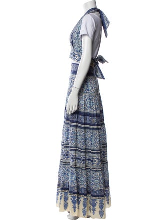 Johanna Ortiz Floral Print Pleated Accents Skirt Set