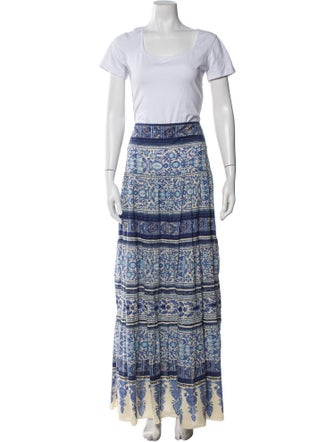 Johanna Ortiz Floral Print Pleated Accents Skirt Set