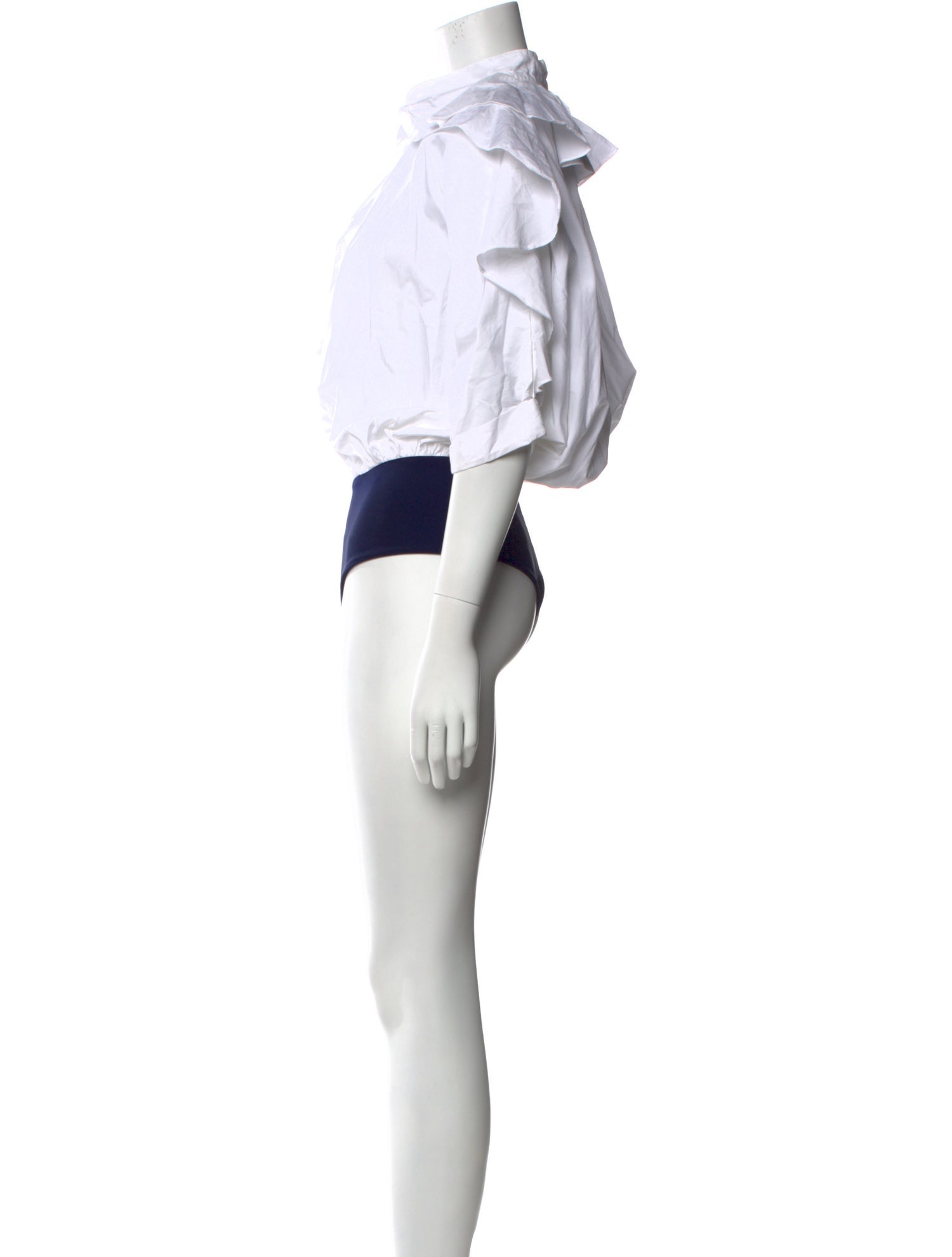 Johanna Ortiz Mock Neck Three-Quarter Sleeve Bodysuit