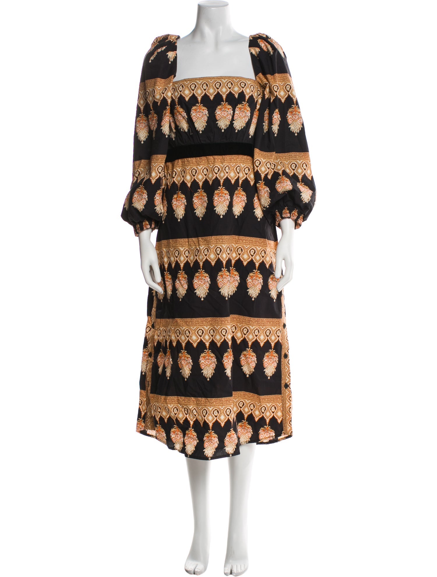 Johanna Ortiz Printed Midi Length Dress