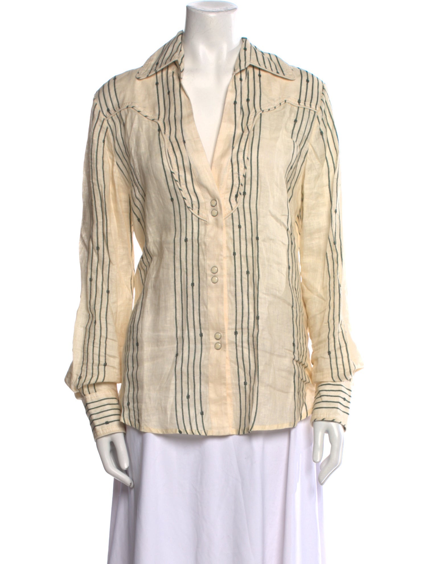 Johanna Ortiz Linen Striped Blouse