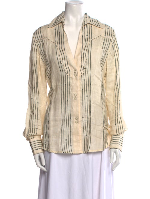 Johanna Ortiz Linen Striped Blouse