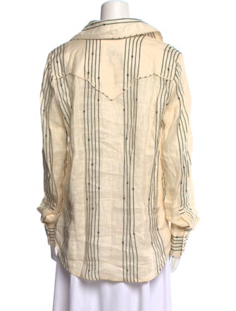 Johanna Ortiz Linen Striped Blouse
