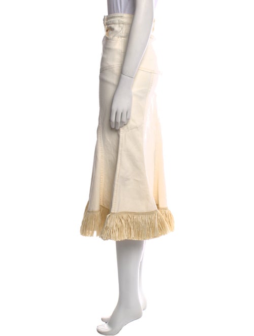 Johanna Ortiz Fringe Trim Accent Midi Length Skirt