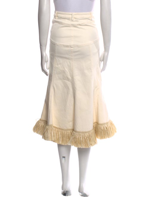 Johanna Ortiz Fringe Trim Accent Midi Length Skirt