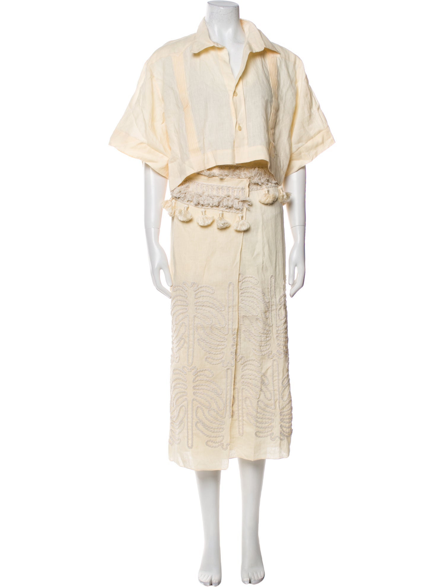 Johanna Ortiz Linen Skirt Set