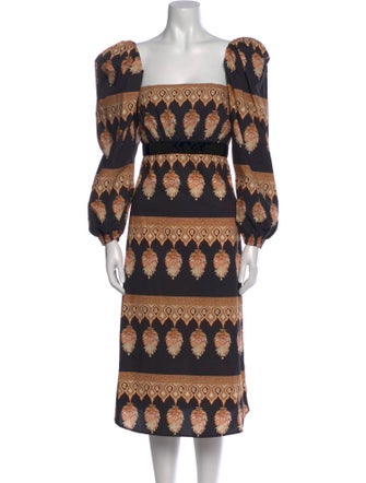 Johanna Ortiz Printed Midi Length Dress