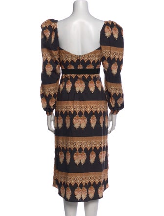 Johanna Ortiz Printed Midi Length Dress