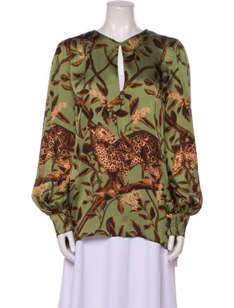 Johanna Ortiz Floral Print V-Neck Blouse