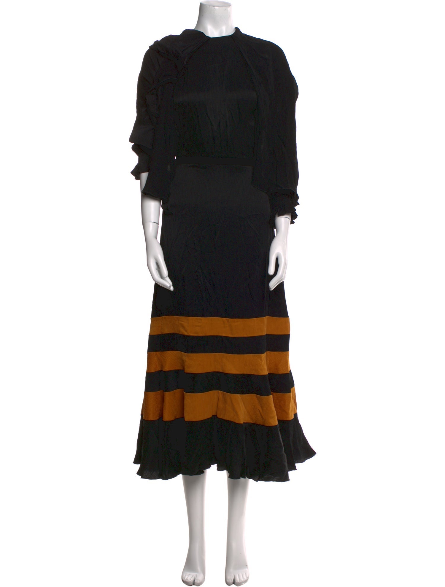 Johanna Ortiz Striped Midi Length Dress