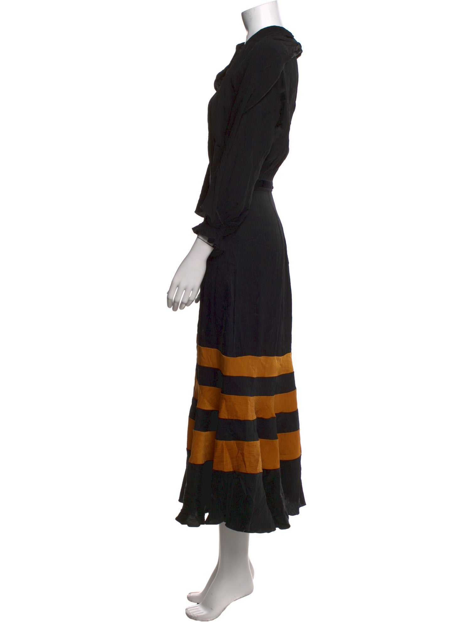 Johanna Ortiz Striped Midi Length Dress