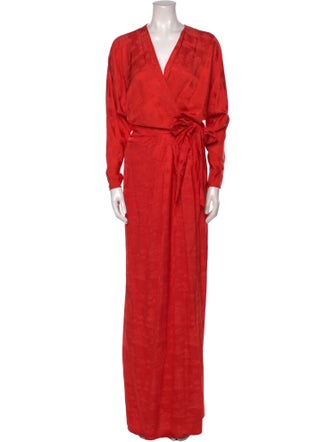 Johanna Ortiz V-Neck Long Dress