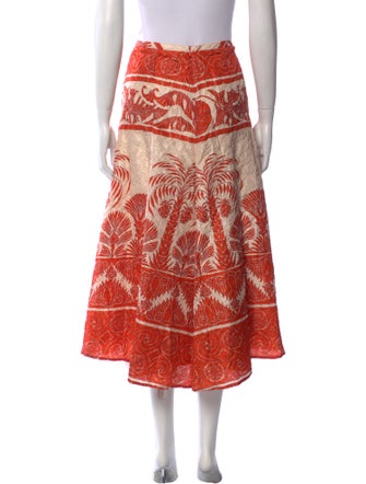 Johanna Ortiz Silk Midi Length Skirt