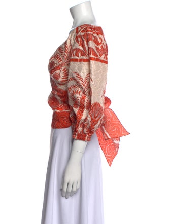 Johanna Ortiz Silk Printed Crop Top
