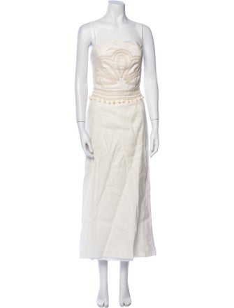 Johanna Ortiz Strapless Midi Length Dress