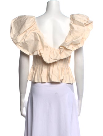 Johanna Ortiz V-Neck Short Sleeve Crop Top