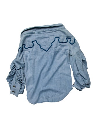 Johanna Ortiz Three-Quarter Sleeve Button-Up Top