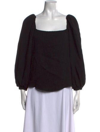 Johanna Ortiz Square Neckline Three-Quarter Sleeve Blouse