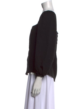Johanna Ortiz Square Neckline Three-Quarter Sleeve Blouse