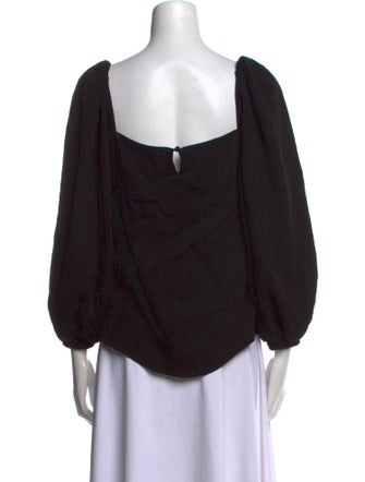 Johanna Ortiz Square Neckline Three-Quarter Sleeve Blouse