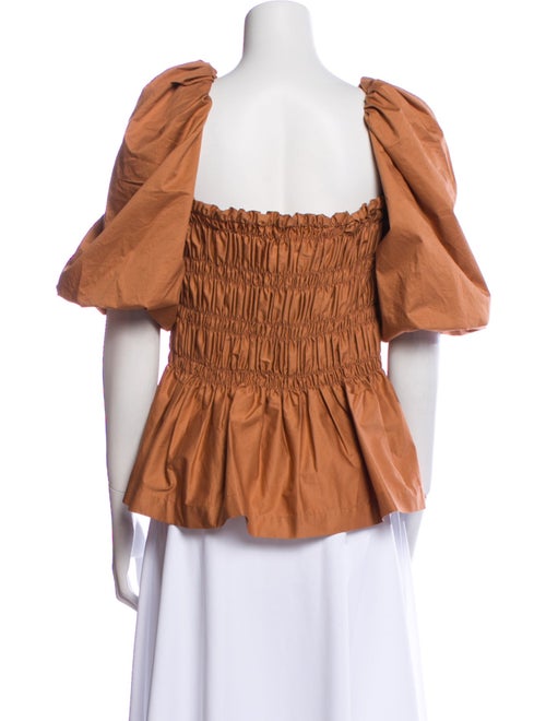 Johanna Ortiz Square Neckline Short Sleeve Blouse