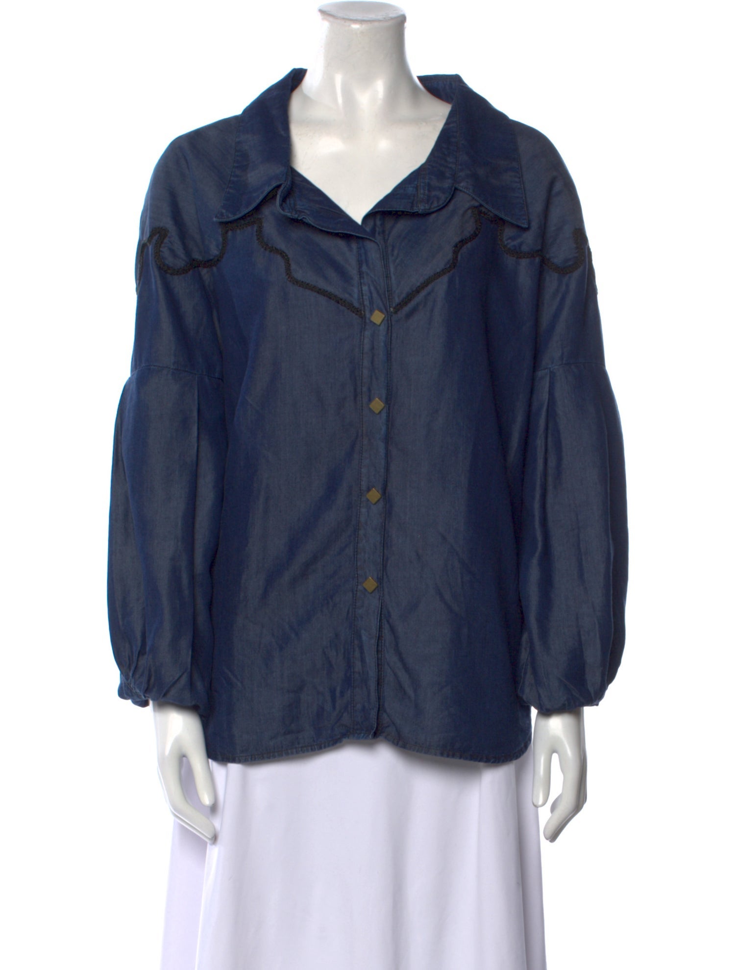 Johanna Ortiz V-Neck Long Sleeve Button-Up Top