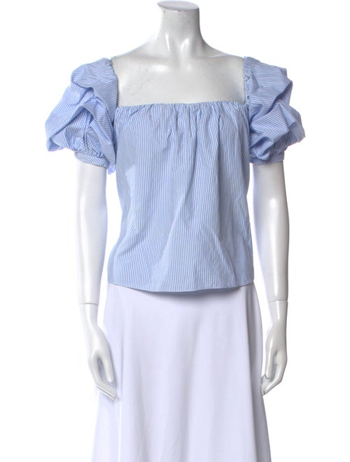 Johanna Ortiz Striped Square Neckline Crop Top